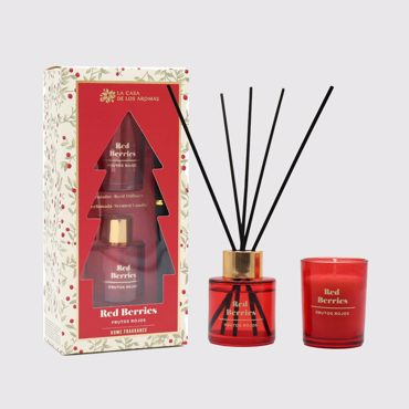 Χριστουγεννιάτικο Σετ με Αρωματικό Χώρου 50ml και Κερί 50gr Κόκκινα Φρούτα 063917